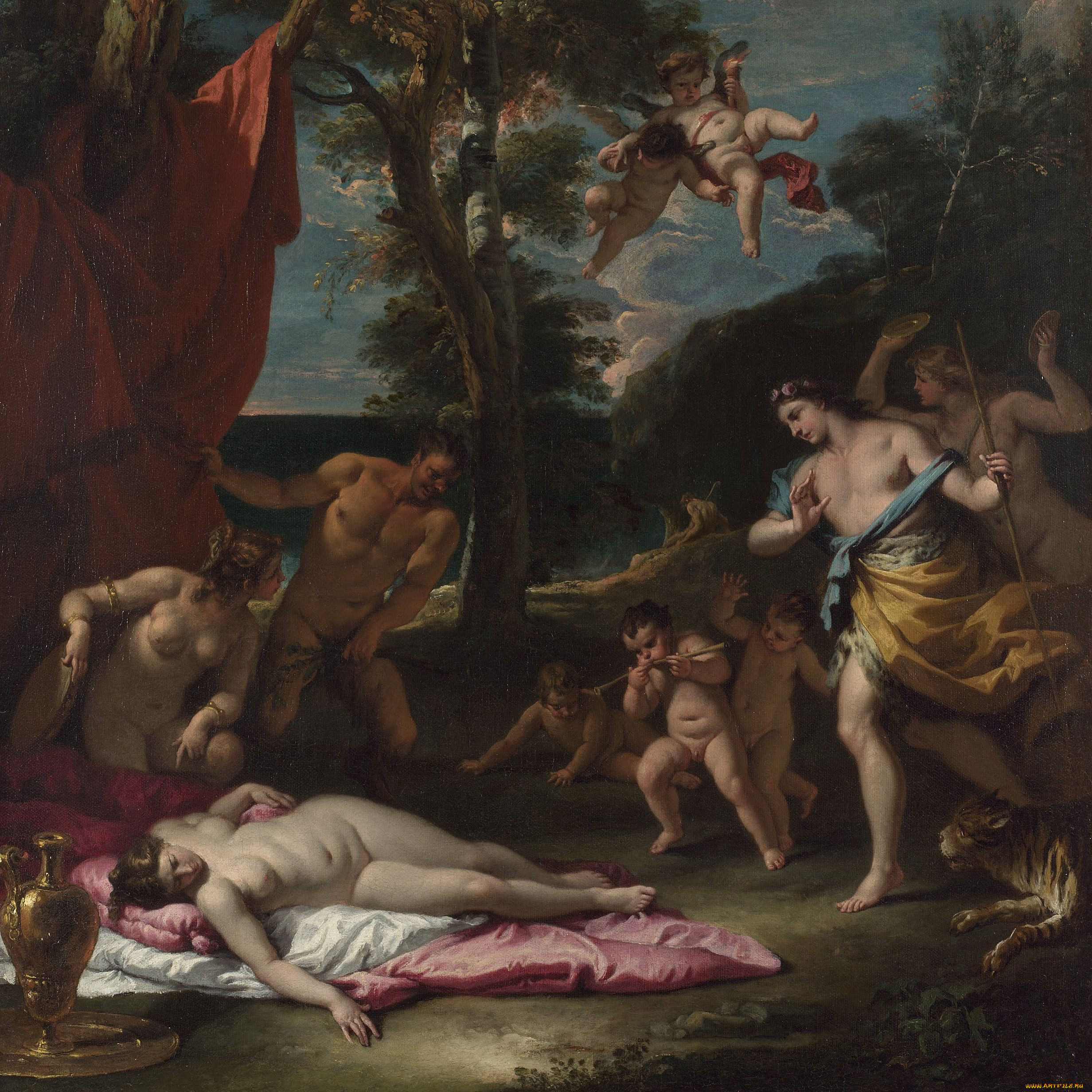 titian, bacchus, and, ariadne, , tiziano, vecellio